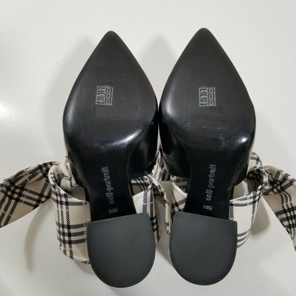 Self Portrait Lily Mules Block Heel Bow Black Leather Sz 9.5 NIB $460 - Picture 11 of 12